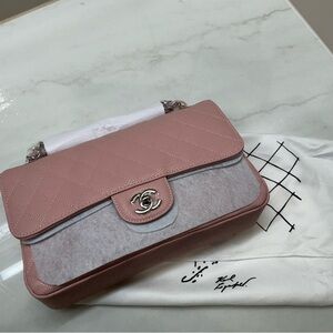 Designer Inspired Blush Quilted Shoulder Bag